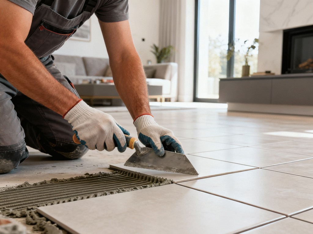 Verlegung von Fliesen und Platten